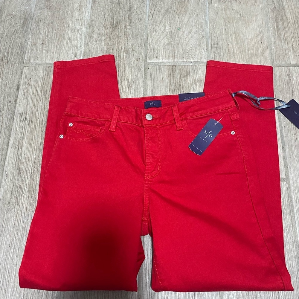 NYDJ Ankle Jeans in Bold Red
